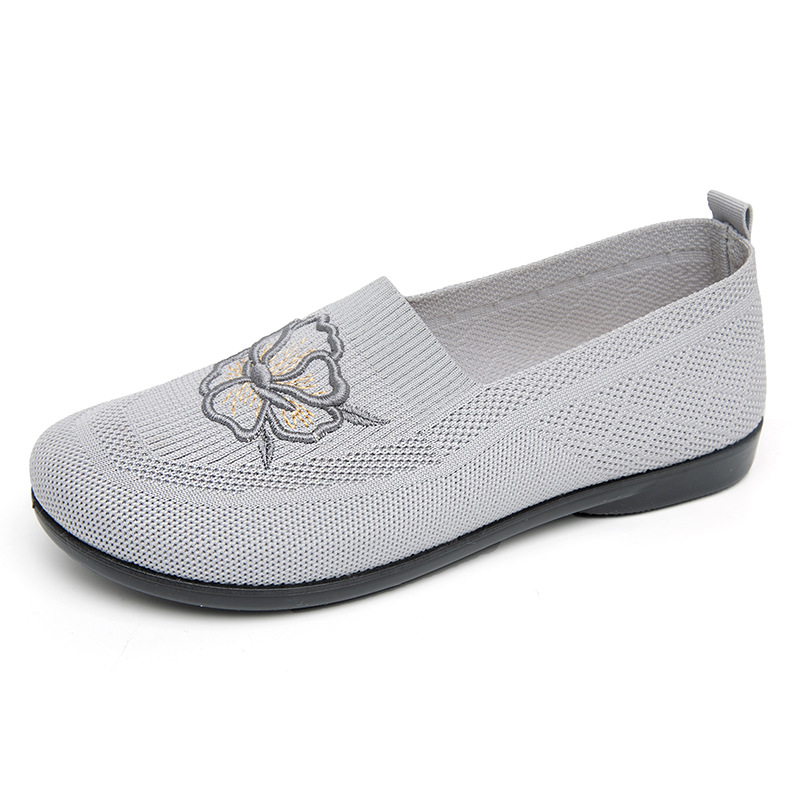 Women Knit Slip On Loafers Flo - Embroidery Garments ulasan dan harga