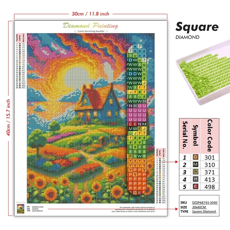 1pc Frameless 5d DIY Diamond A - Embroidery Bali ulasan dan harga