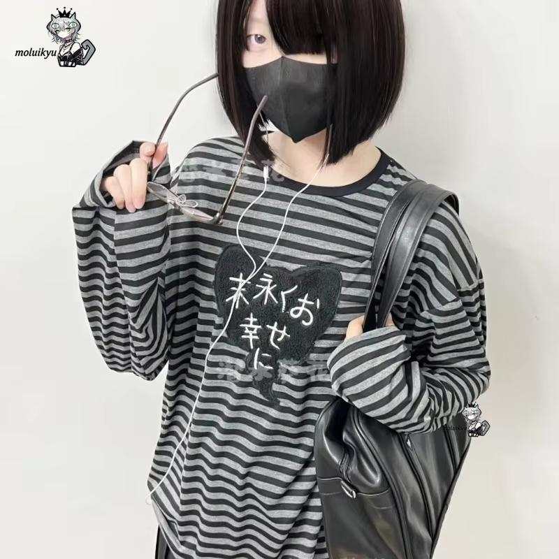 Y2K American Punk Vintage O Ne - Embroidery Cotton Shirt ulasan dan harga