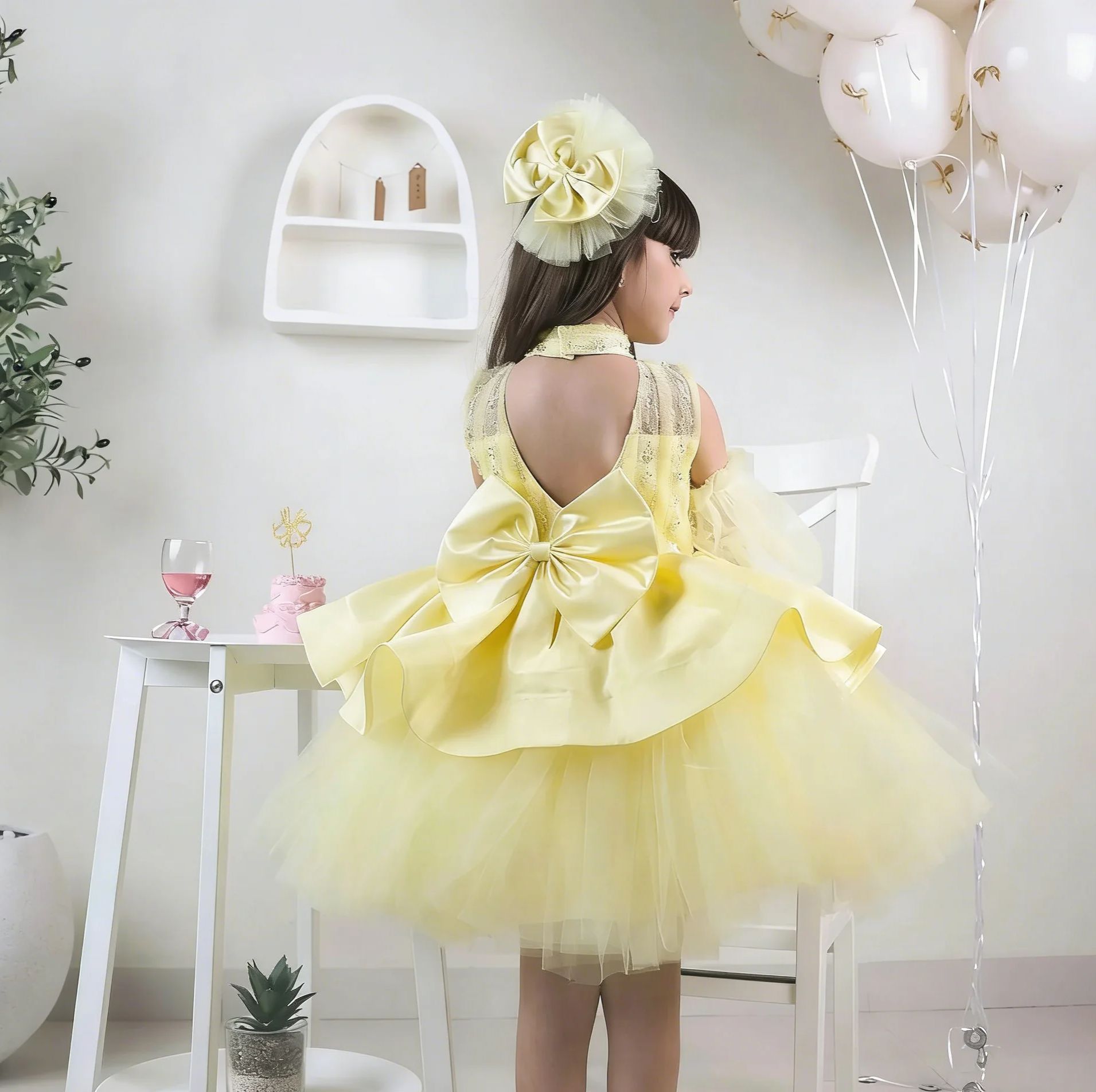 Yellow Flower Girl Dresses for - Embroidery Yellow Dress ulasan dan harga