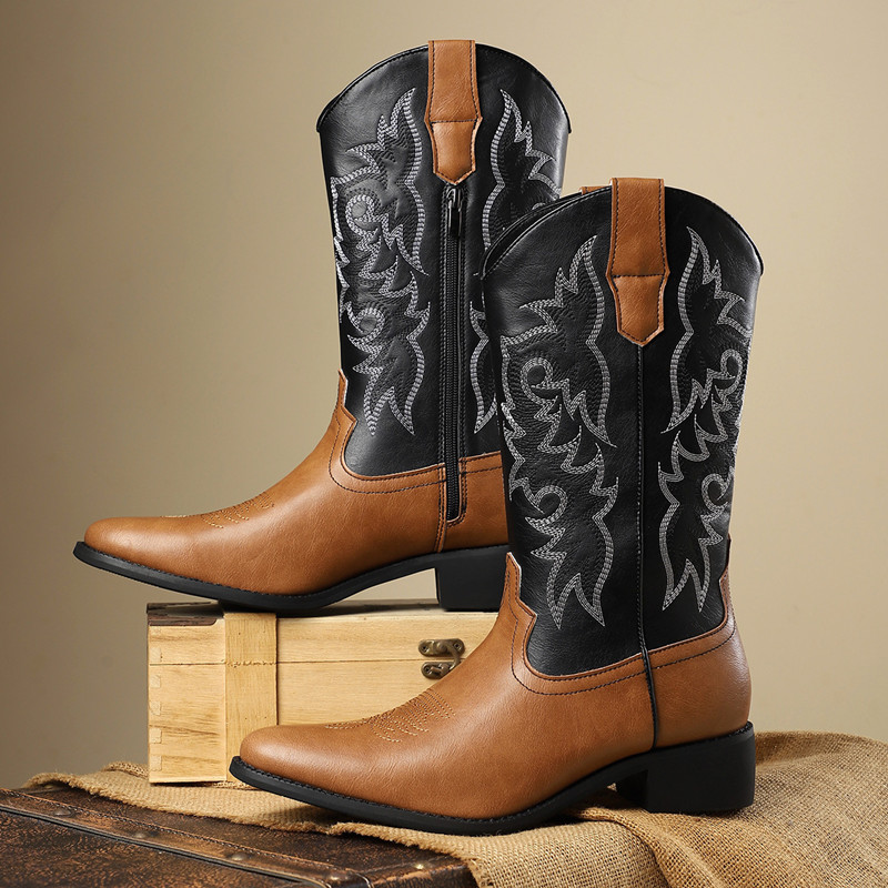 NEW Men High Boots Embroidery  - Embroidery Garments ulasan dan harga