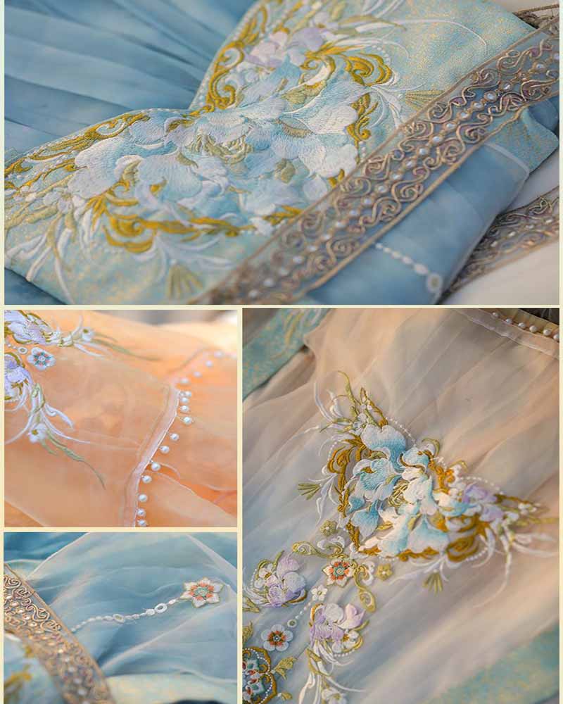 Chinese Hanfu Dress Women Trad - Embroidery Yellow Dress ulasan dan harga